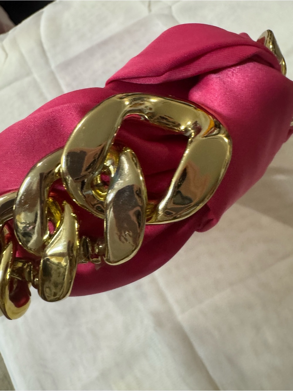 Chic Barbie Girly look inspired Handmade Hot Pink Chain-Accent Headband - NWT - Picture 2 of 4